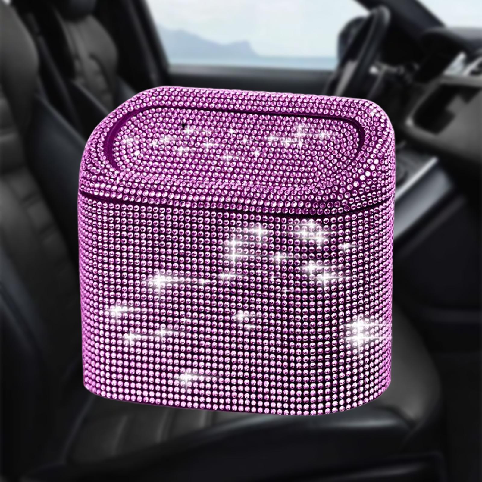 Multifuntional Bling Car Trash Can Car Organizer Hanging for Bedroom Pink