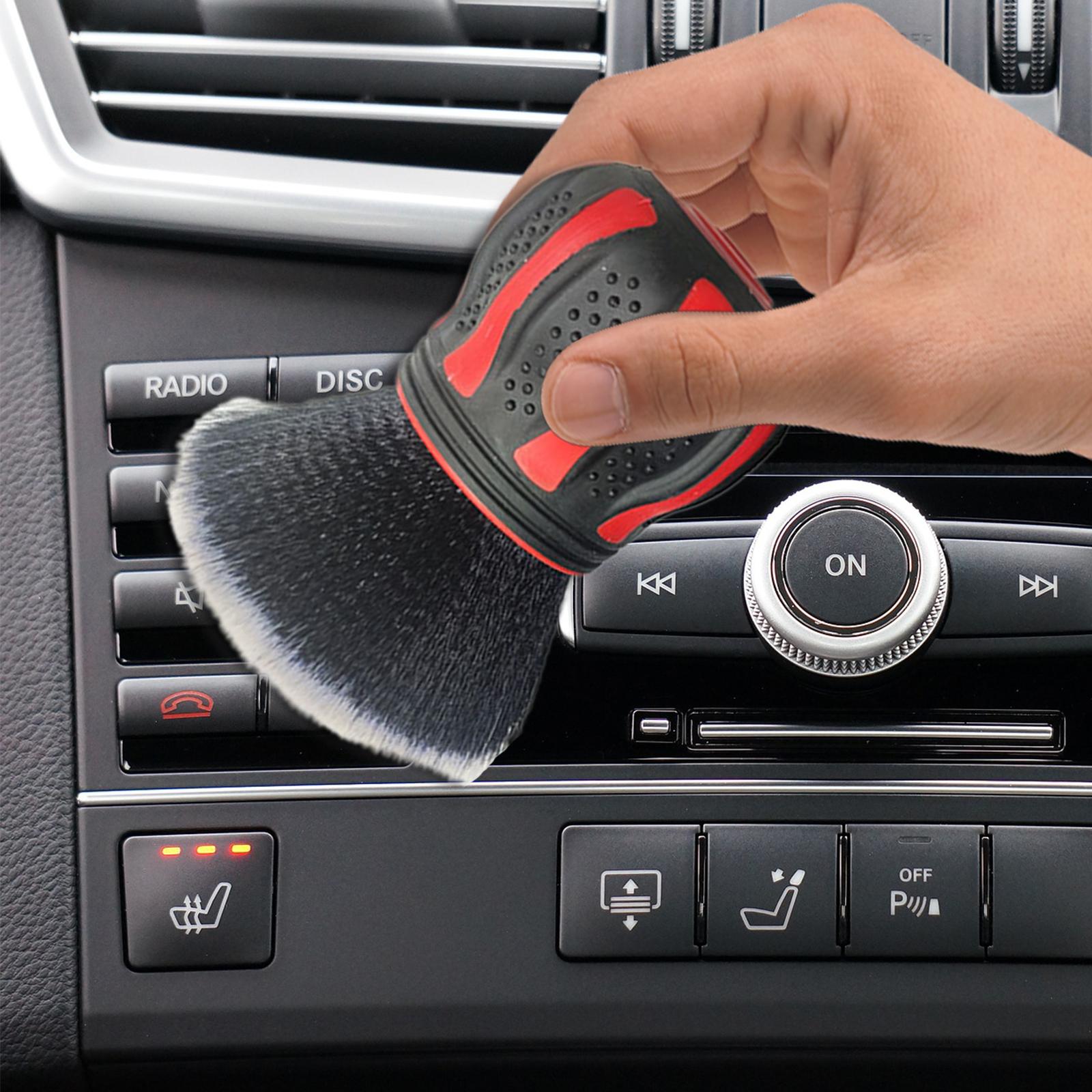 Automobile Detail Brush for Car Vehicles Knob Like Handle Multi Purpose Red