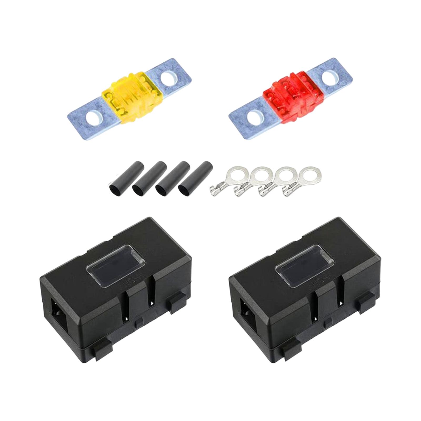 Car ANS Fuse Holder Block Durable Waterproof for Motorcycles Cars 2 Set 50A