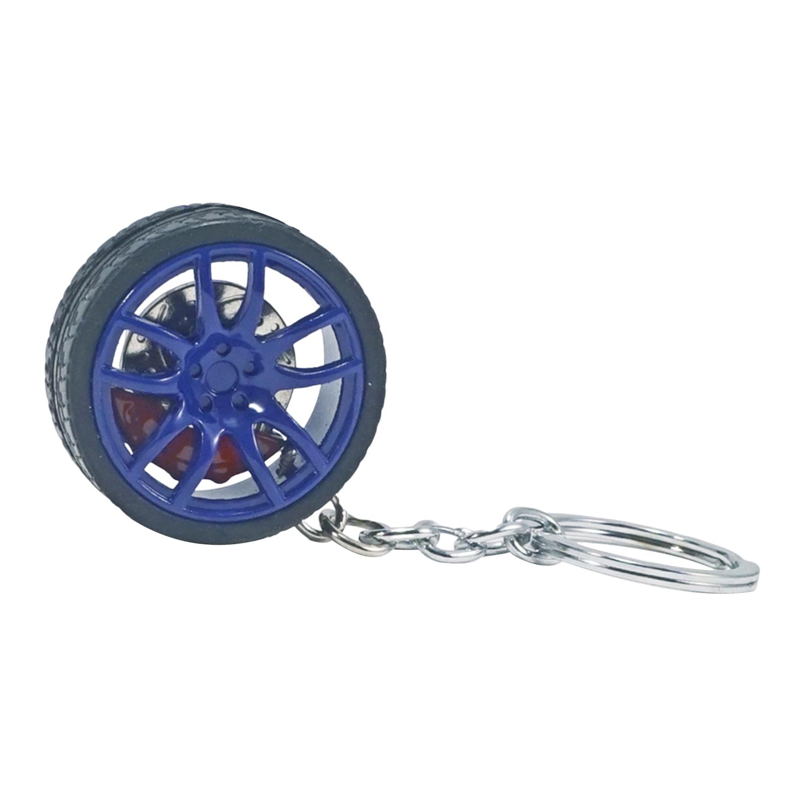 Mini Cute Tire Keyring Creative Automobile Car Parts Model Key Chains Lovers Blue