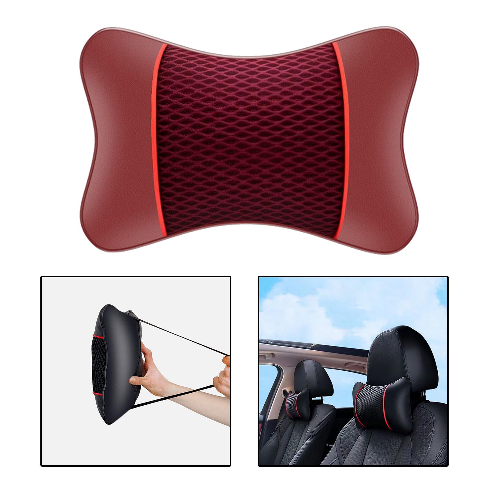 Car Headrest Pillow Ergonomic Car Neck Pillow for Trucks Suvs Cars Red