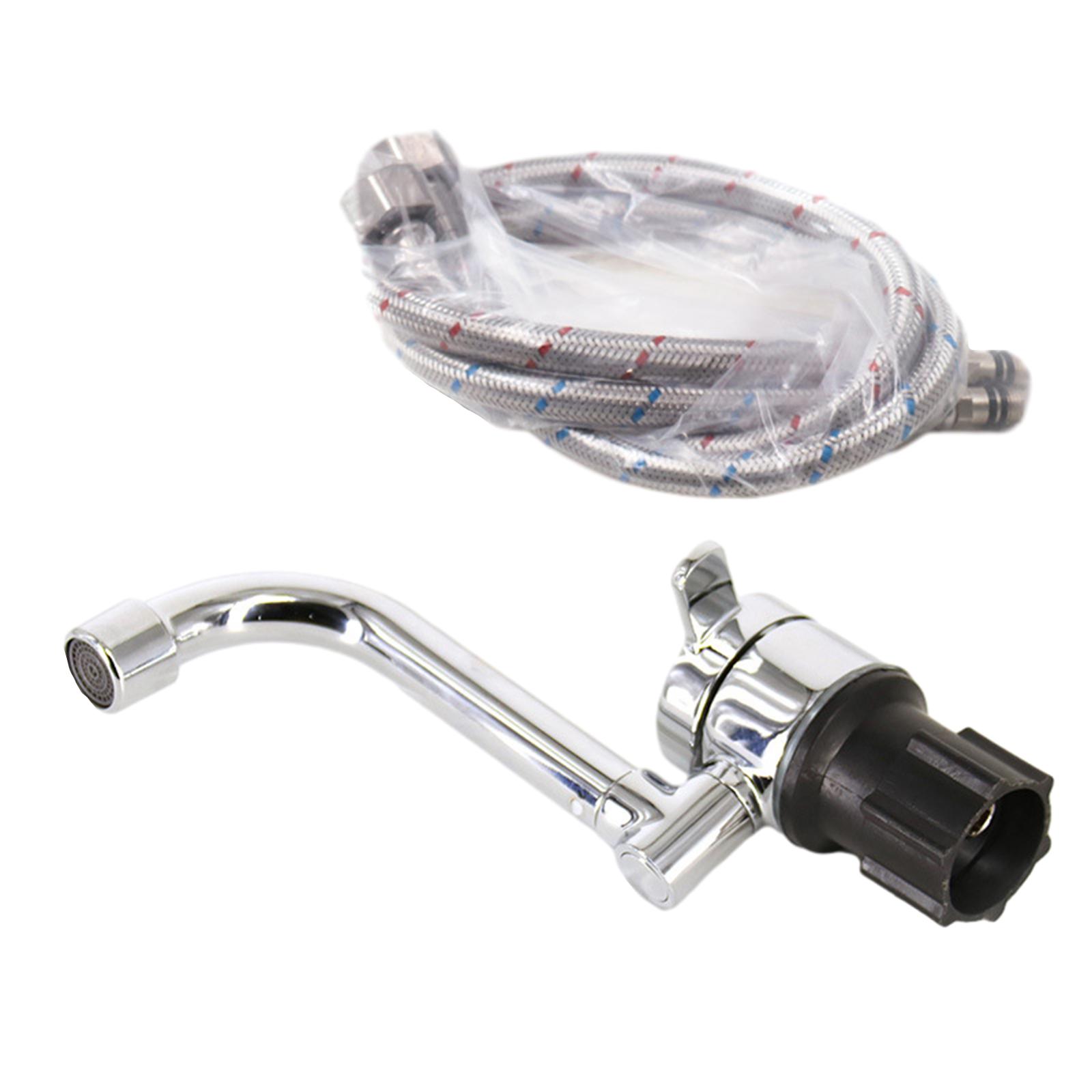 RV Faucet Hot and Cold Rotation with Hose for RV Caravans Marine Kitchen