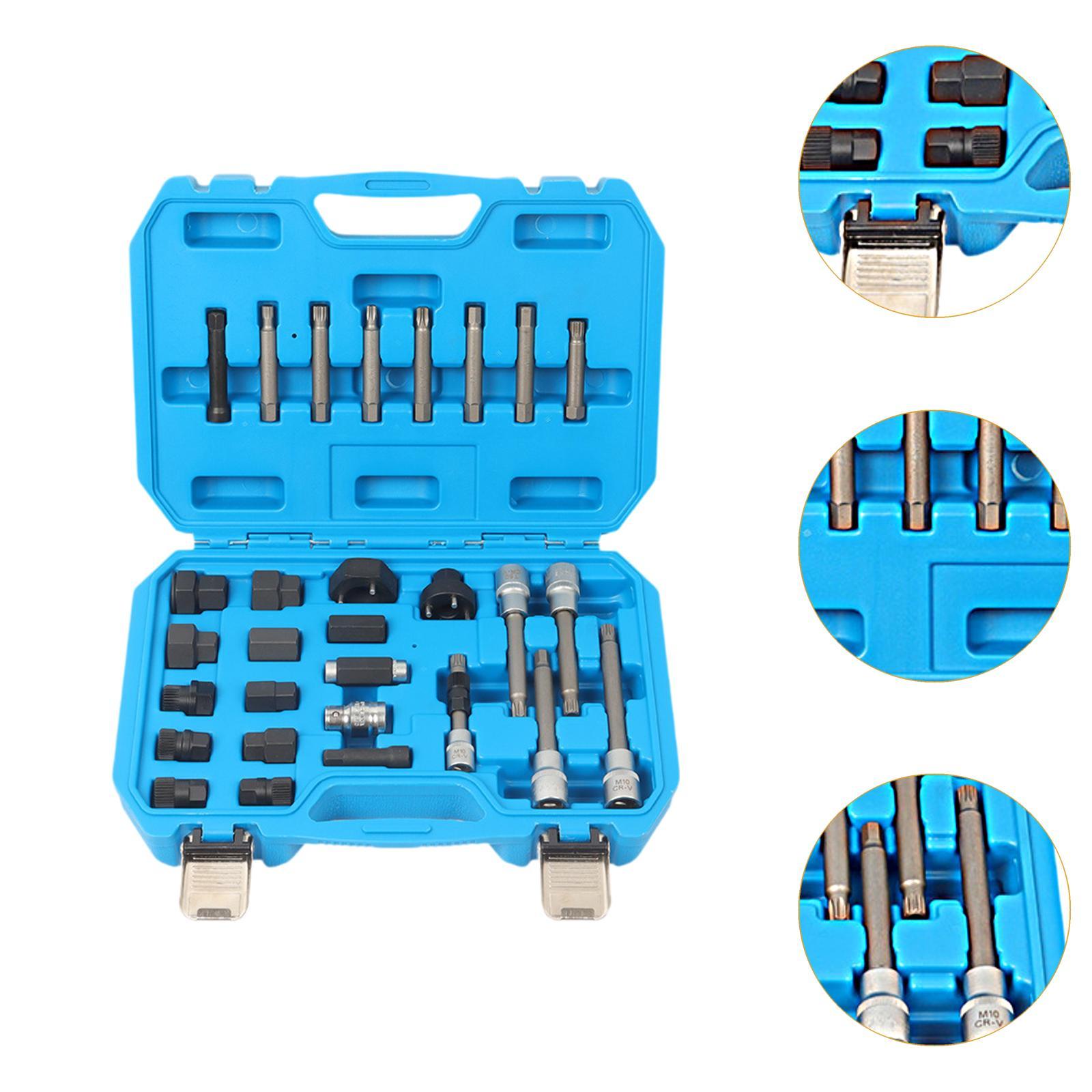 30 Pieces Alternator Pulley Kit Flywheel Sturdy Power Steering Pulley Puller