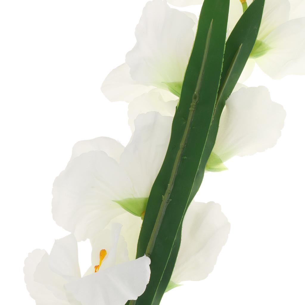 Artificial Gladioli Spray Stem Fake Silk Tropical Flowers Plastic
