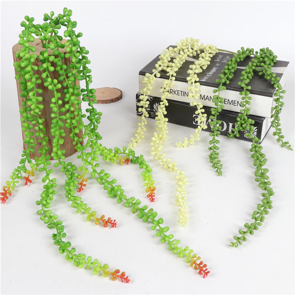 Artificial Succulents Pearls Fleshy Ivy Vine Flowers Hanging Plants Green