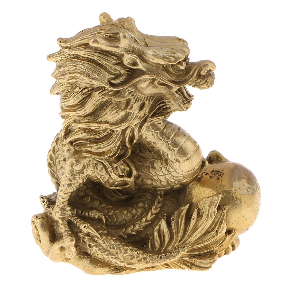Brass Chinese 12  Animal Statue Sculpture Ornament Charm 2Pcs  Power