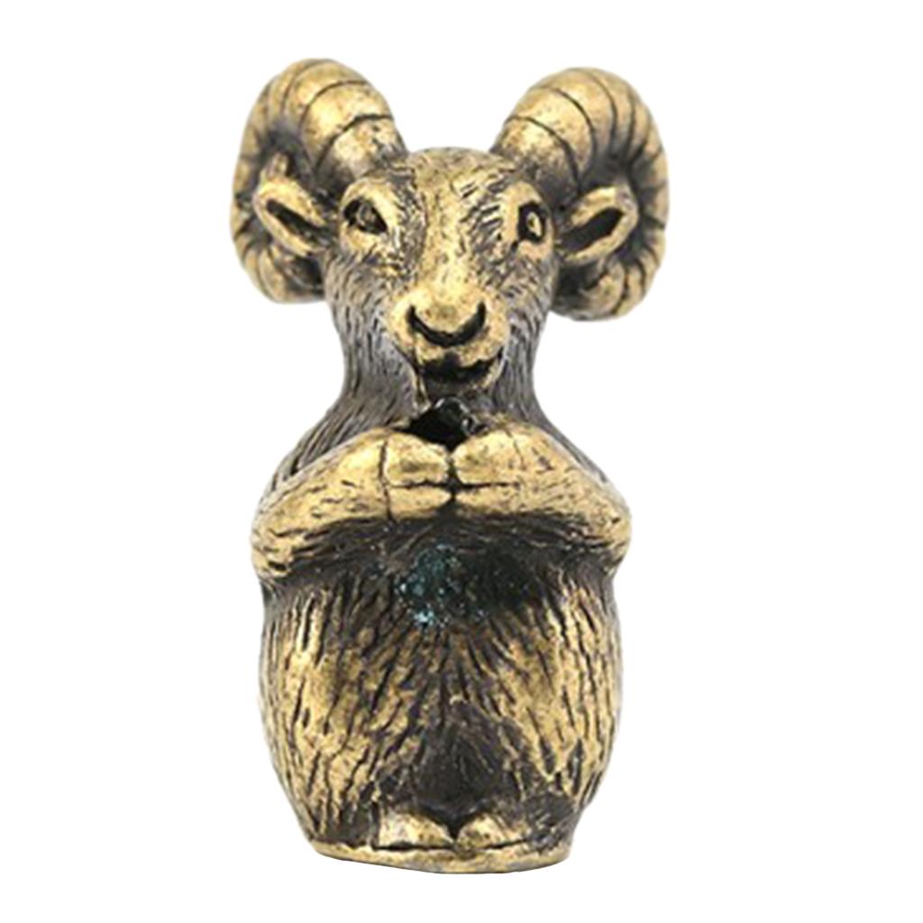 Brass Incense Burner Chinese Zodiac Animal Figurine Incense Holder Goat