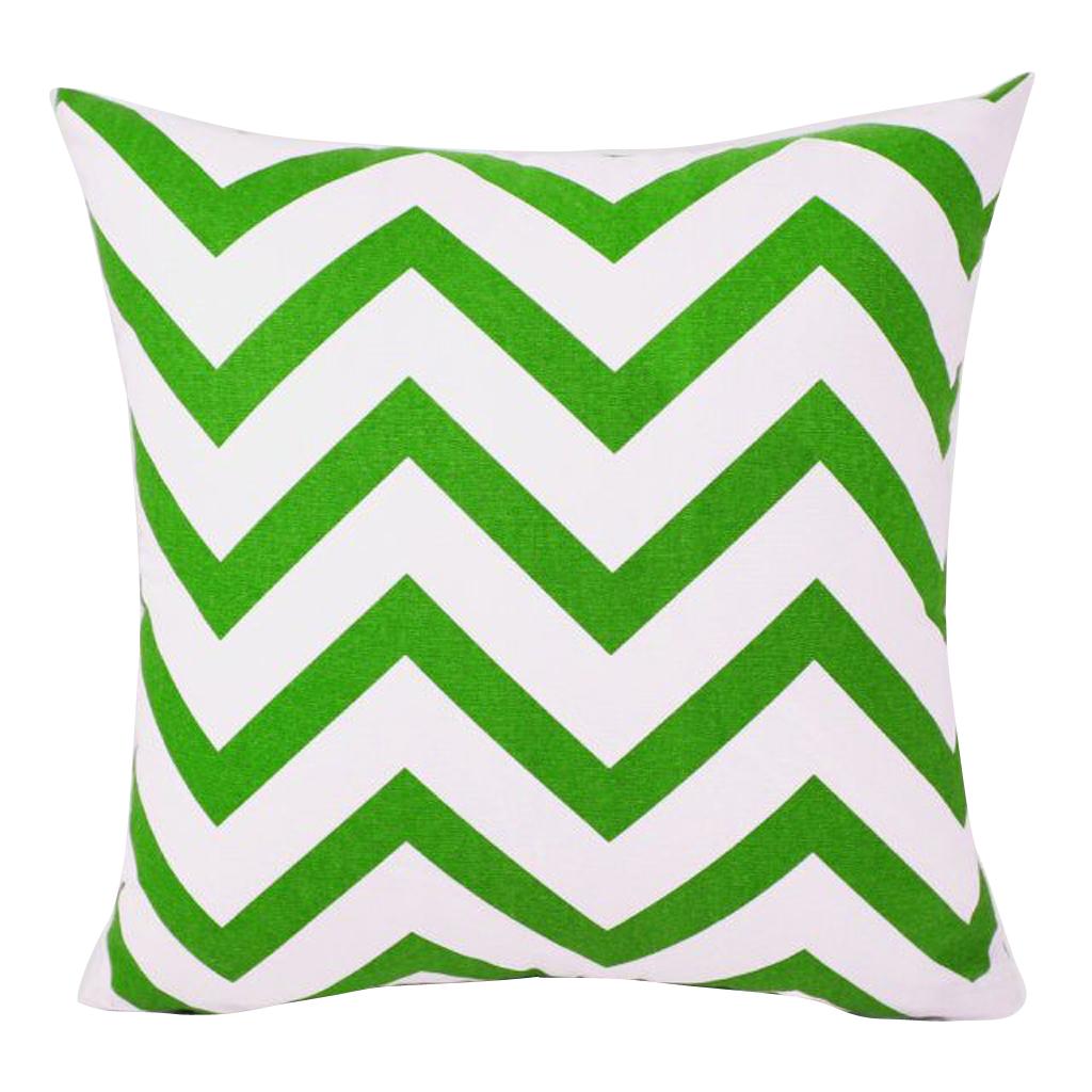 Canvas Stripe Printed Throw Pillow Cover Cushion Cover Pillowcase 50cm Green 