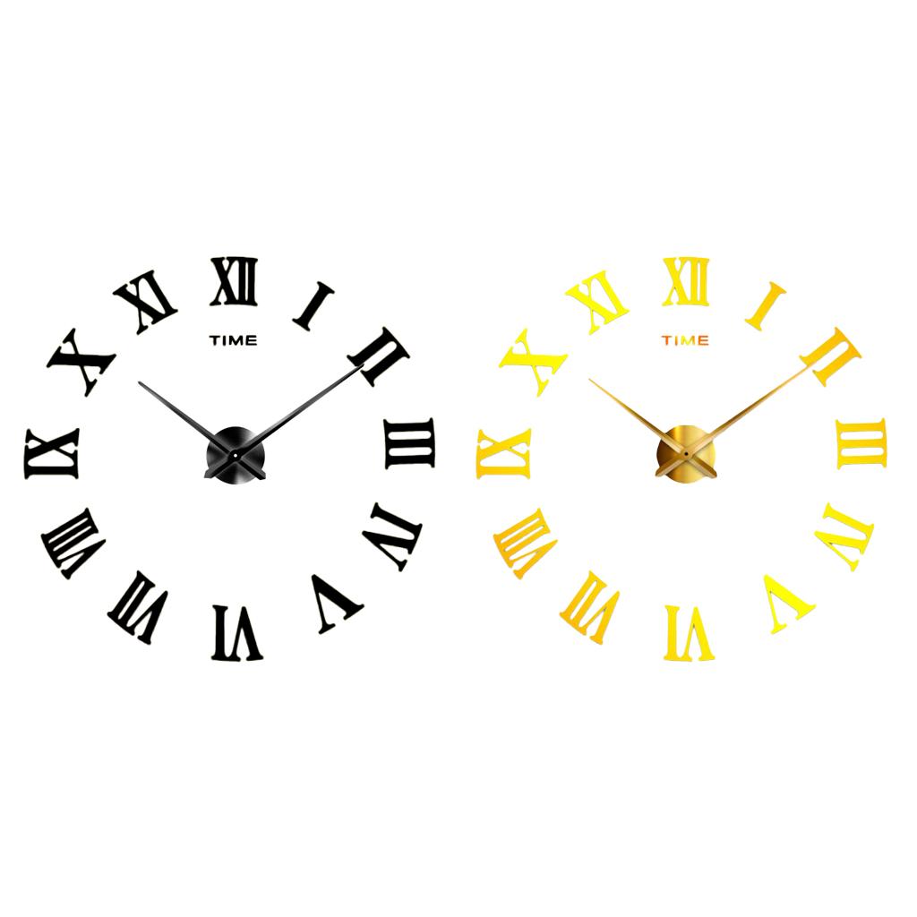 Large Number Acrylic Mirror Wall Clock DIY Sticker Clock  9