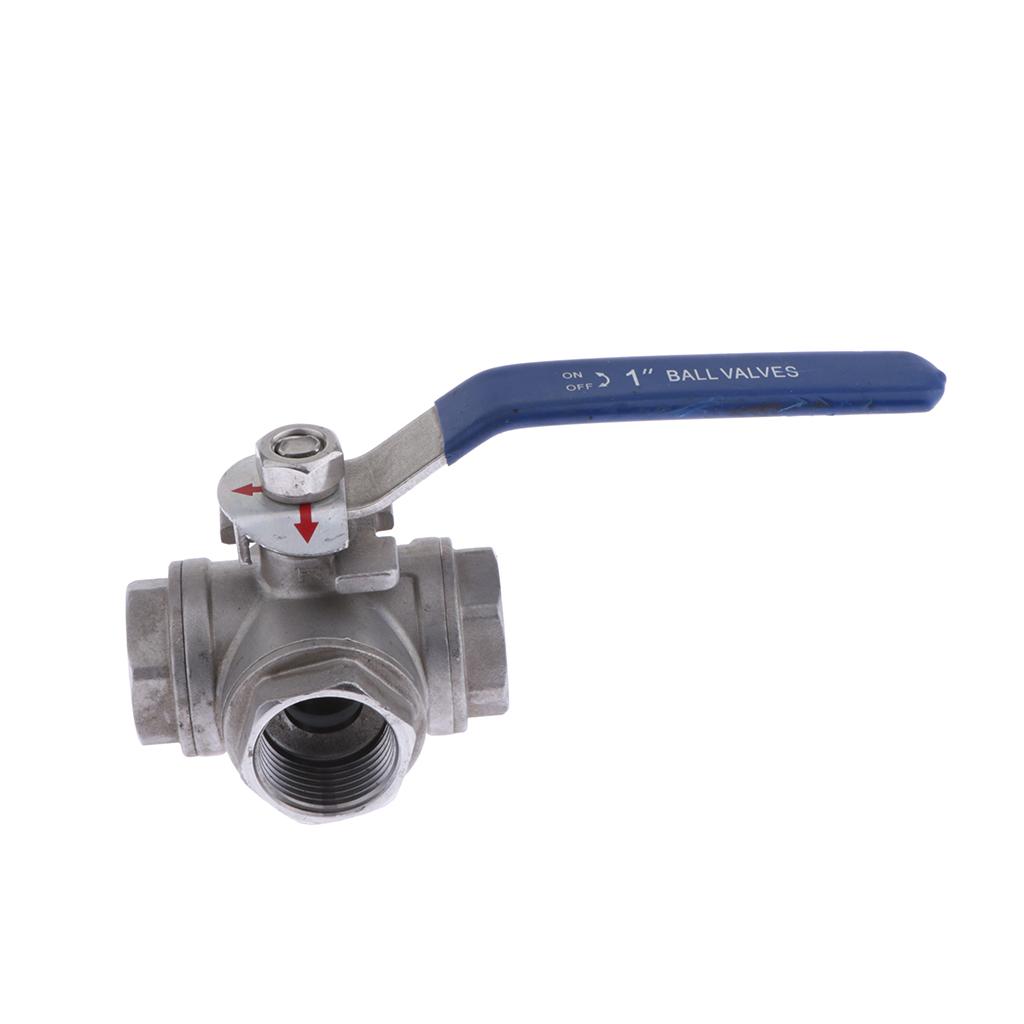G1/2" L-Port 304 Stainless Steel Three-way Ball Valve for Water Gas Steam