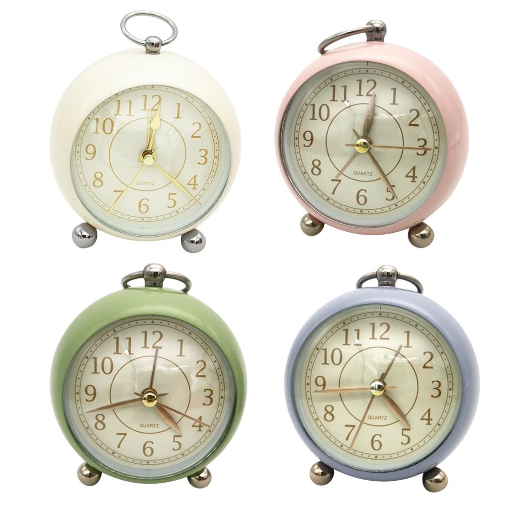  Silent Bedside quartz clock Table Alarm Clock with Nigth Light  Beige