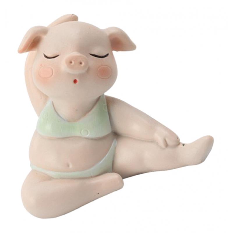 Lovely Small Resin Yoga Pig Figurine Yoga Pig for Bedroom ...