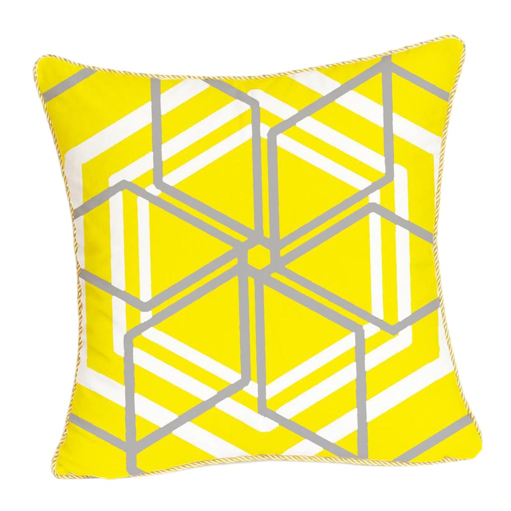 Gold Trimmed Square Geometric Falnnel Pillowcase 18"x18"  Parallelogram
