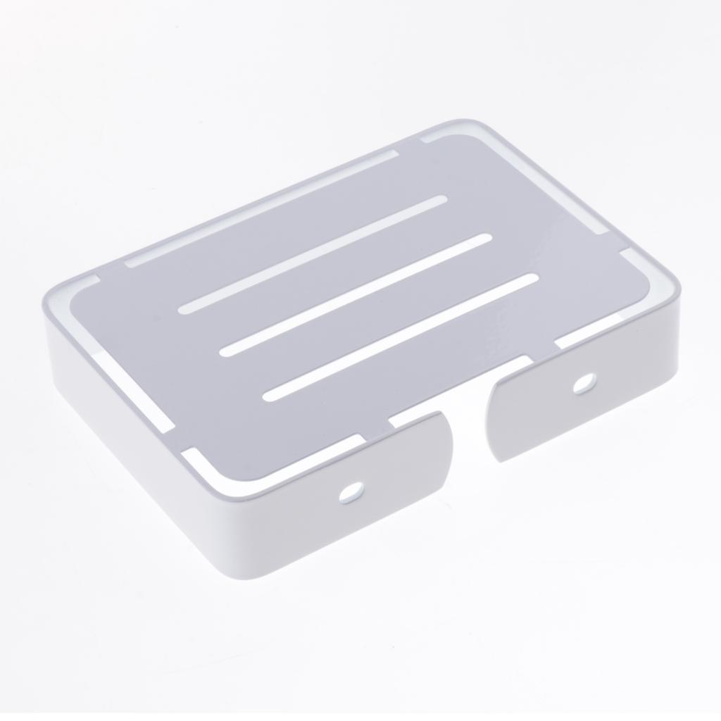 Bathroom Stainless steel Soap Dish Holder Rack Wall Mount  White