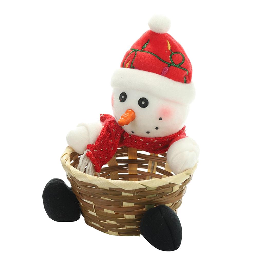 Cute Candy Storage Basket Christmas Party Gifts Holder Snowman S