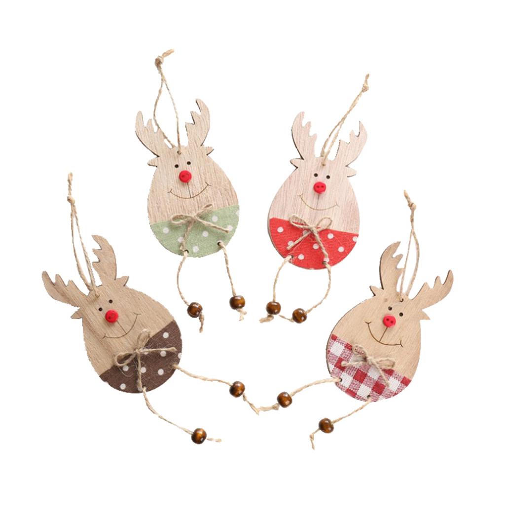 Christmas Moose Wood Pendant Christmas Tree Decoration Charmings Style01