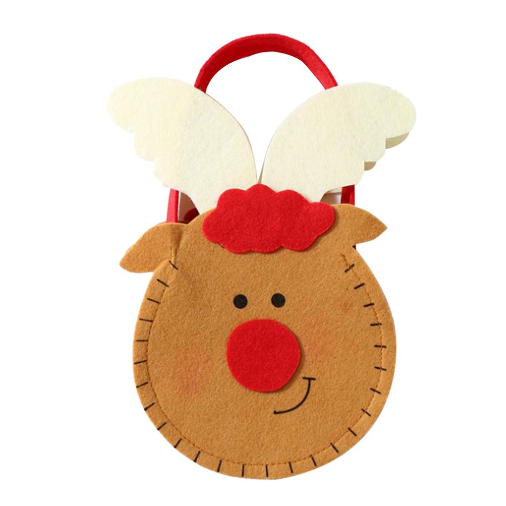 Non-woven fabric Christmas present Apple Candy Bags with Handles Deer