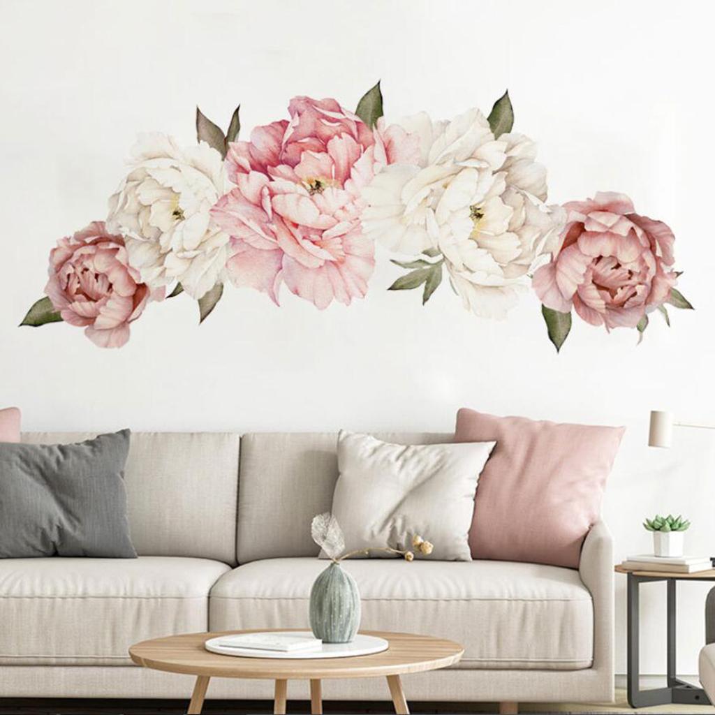 Peony Flowers Wall Sticker Waterproof PVC