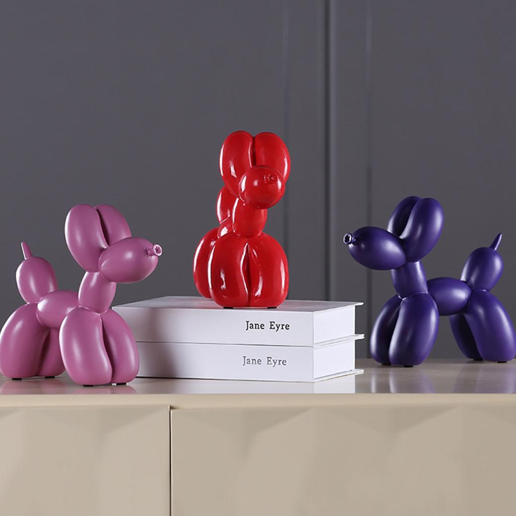 Resin Decorative Balloon Dog Ornament Desktop Decorations Purple