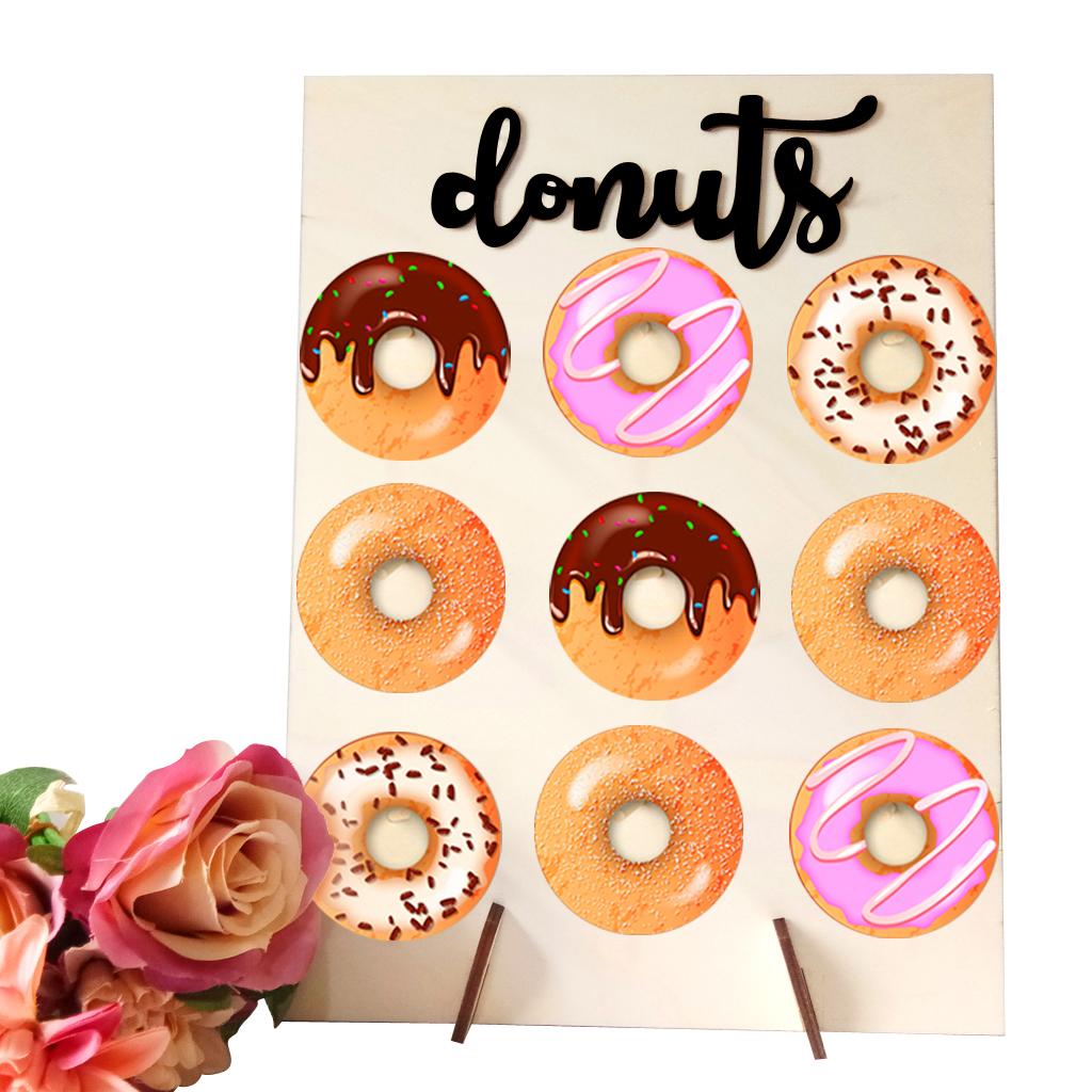 Wooden Donut Wall Stand Donut Party Decoration Doughnut Holder