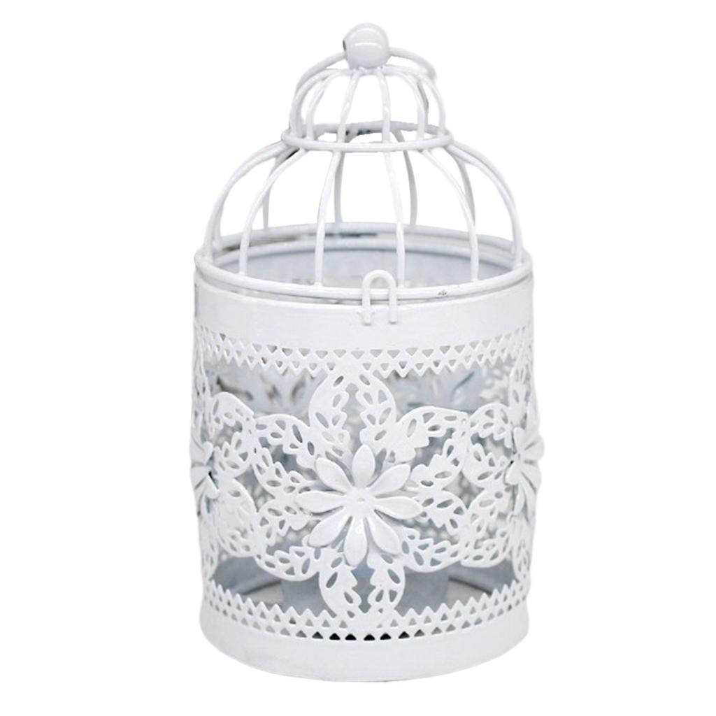 European Style Electroplated Birdcage Shape Tea Light Candle Holder Style05