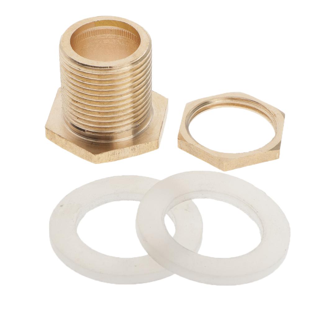 Brass Water Tank Connector Bulkhead Fitting with Rubber Ring DN20 31mm