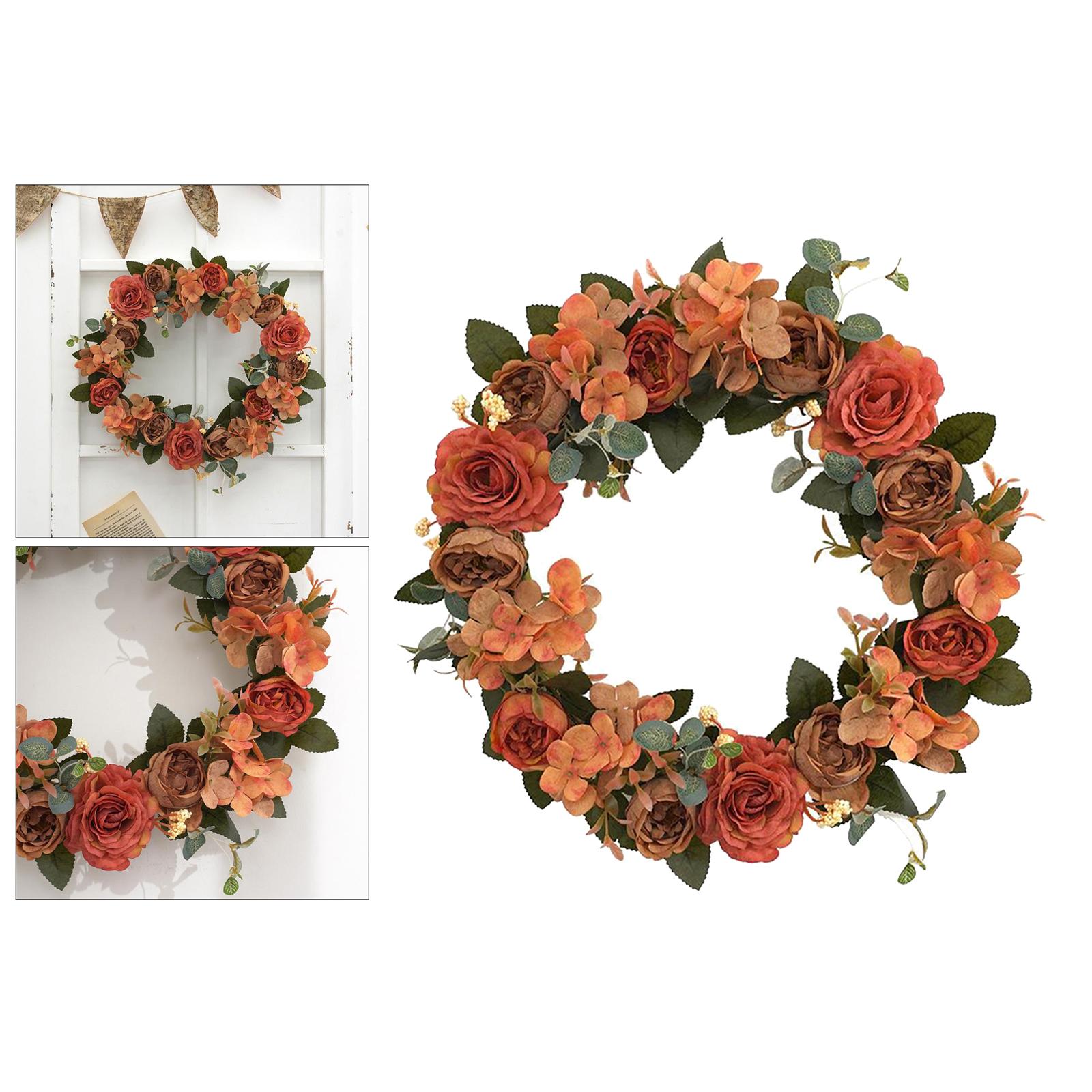 Silk Flower Peony Door Wreath for Holiday, Crafts,or Decoration Fall