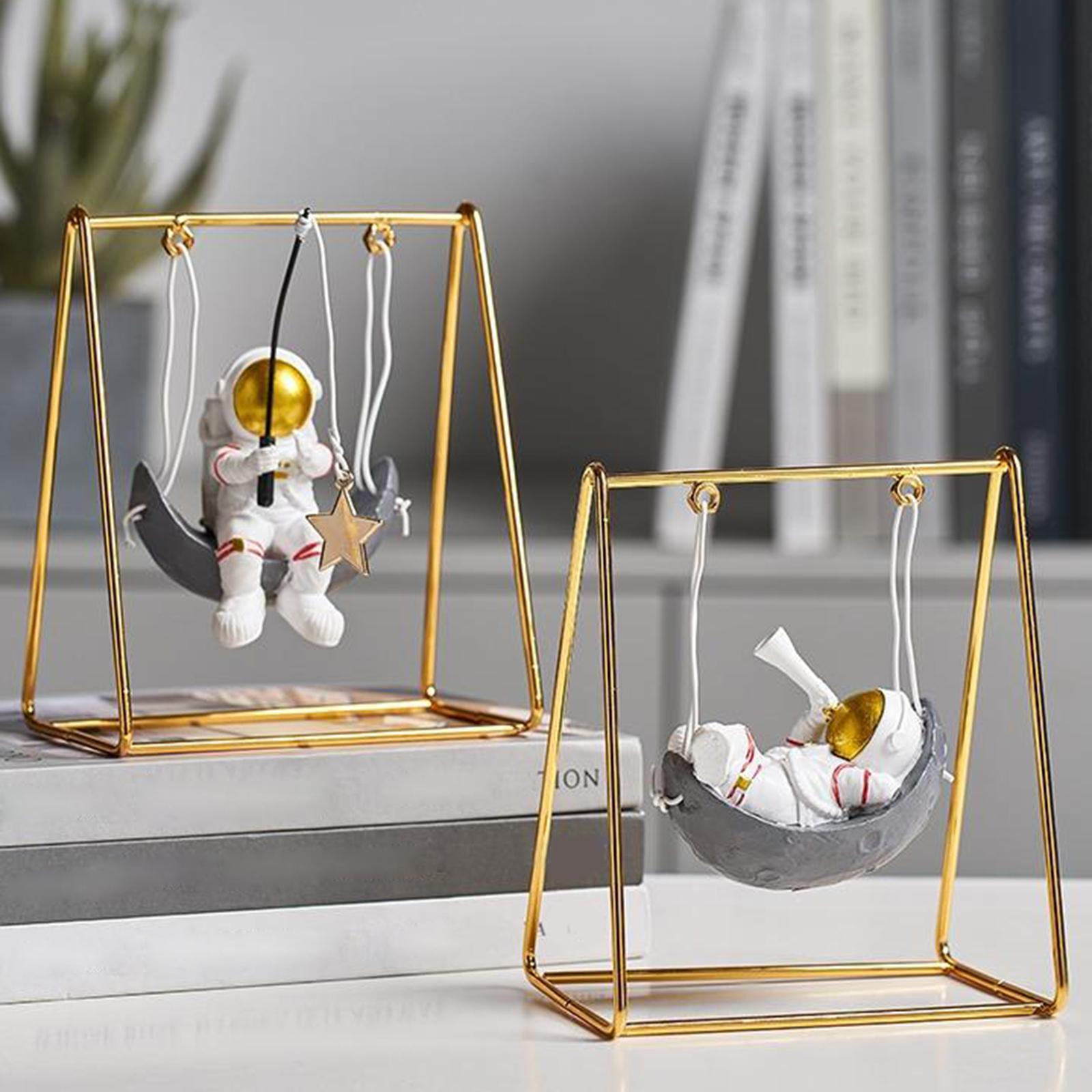 Astronaut Figurine Home Decor Shelf Statue Crafts Ornaments Child Teens Gift Telescope
