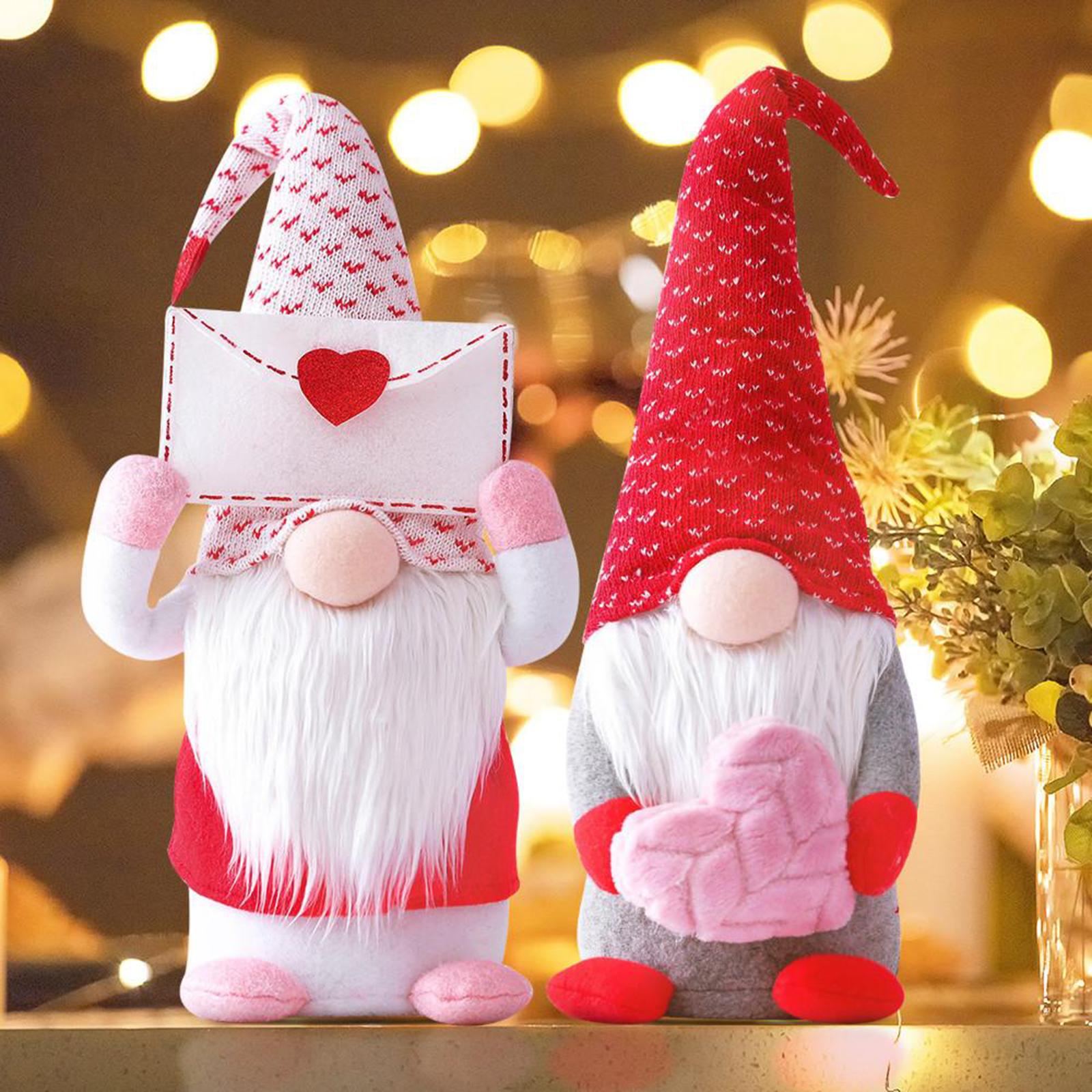 Valentines Day Swedish Santa Gnome Plush Toy 19x14x41cm Female