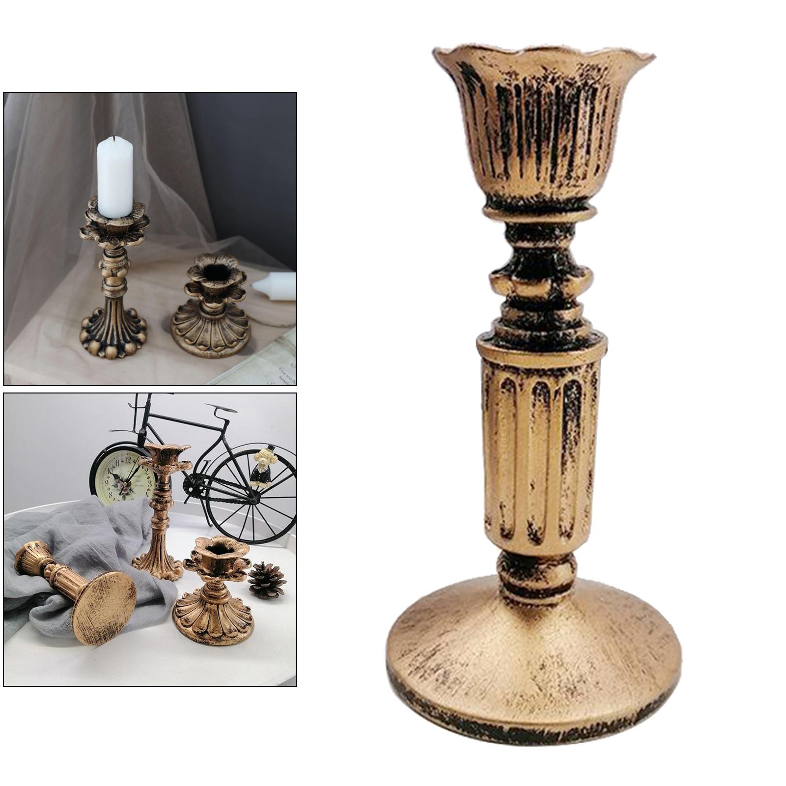 Rustic Shabby Chic Pillar Candle Holder Candlestick for Church 7x7x14cm