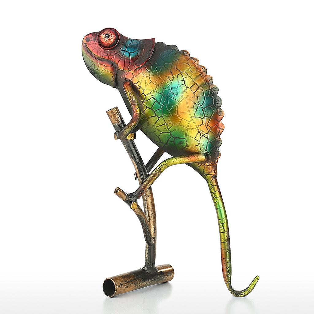 Metal Lizard Sculpture Ornament Figurine Statue Living Room Desktop Craft