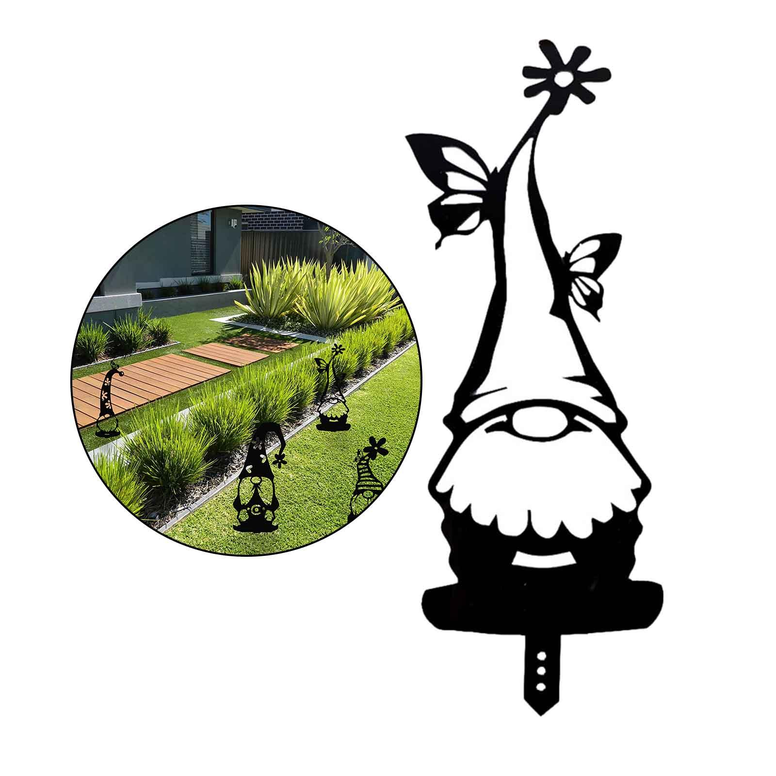 Gnome Garden Dwarfs Art Lawn Patio Statue House Stakes 12x30cm