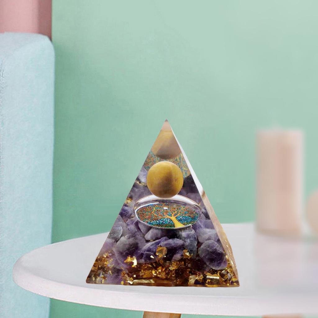 Orgone Pyramid Reiki Crystal Quartz EMP Protection Meditation Amethyst