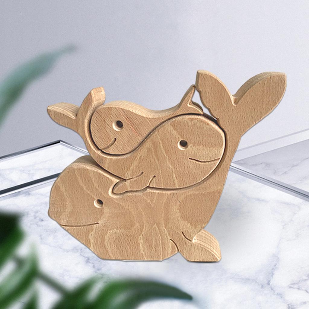 Wood Animal Decor Mother's Day Gift Wooden Desktop Decoration Whales