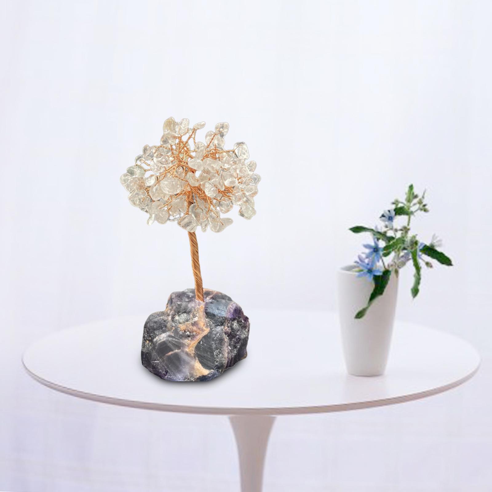 Gemstone Money Tree Crystal Tree Of Life Feng Shui Wire Lucky Tree White