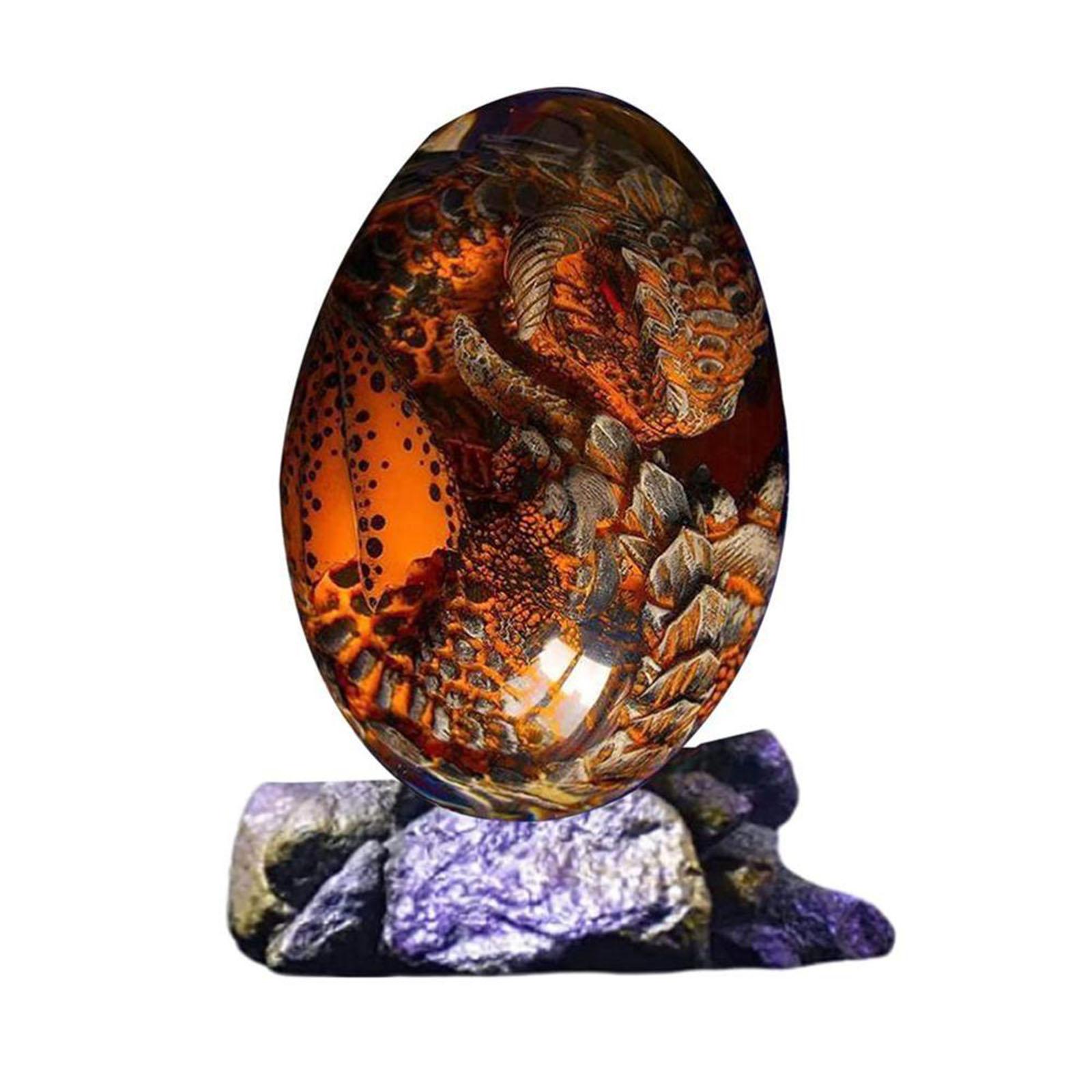 Dragon Egg Crystal Transparent Resin Sculpture Desktop Ornaments Red