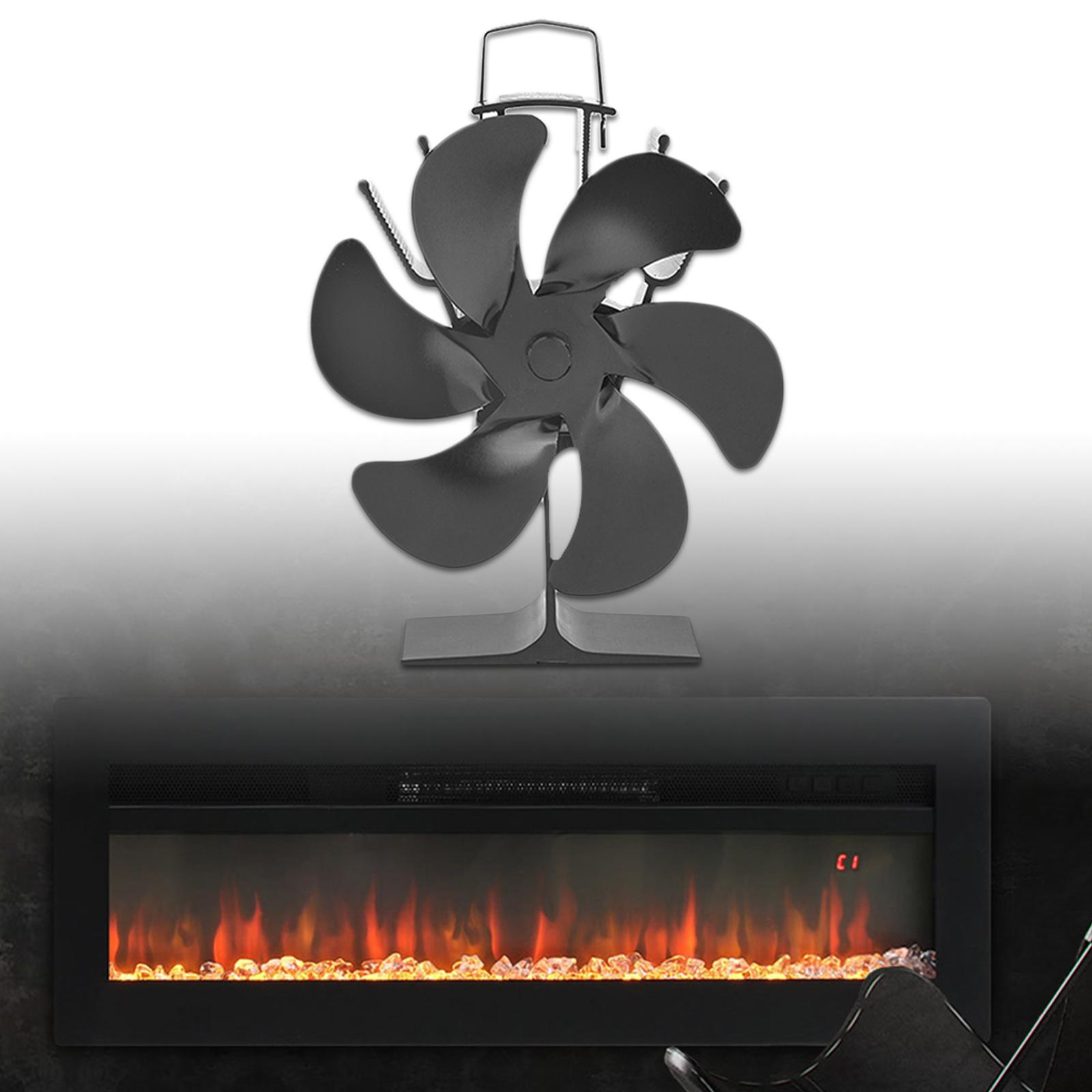 Heat Powered 6 Blades Stove Fan Silent Fireplace Fan Wood Burning Stove Fan