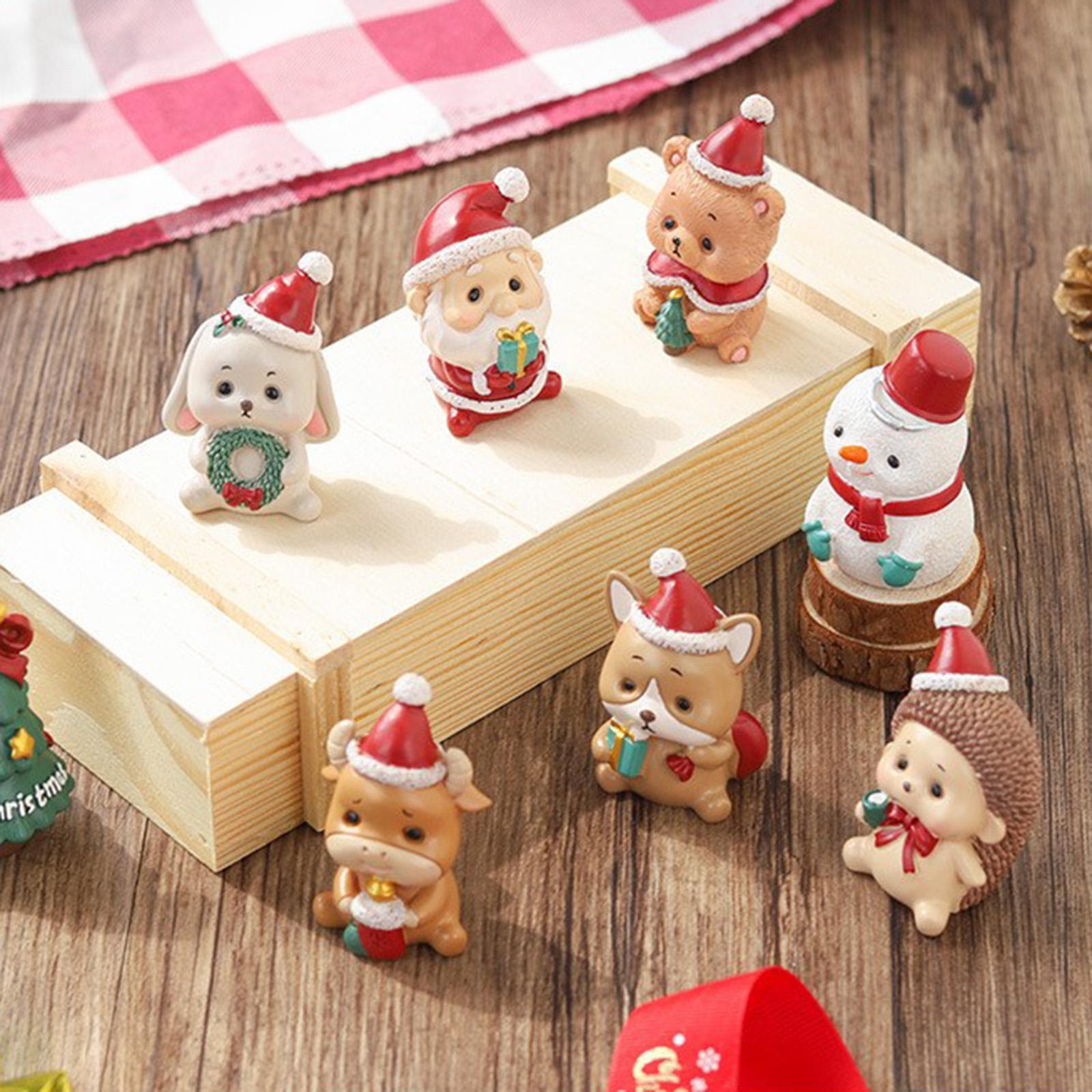 Cute Santa Figurines Doll Resin Xmas Fairy Ornaments for Home Rabbit