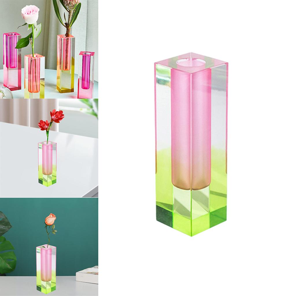 Modern Simplest Rainbow Pillar Bud Vase Flowerpot for Bedroom Wine Cabinet D