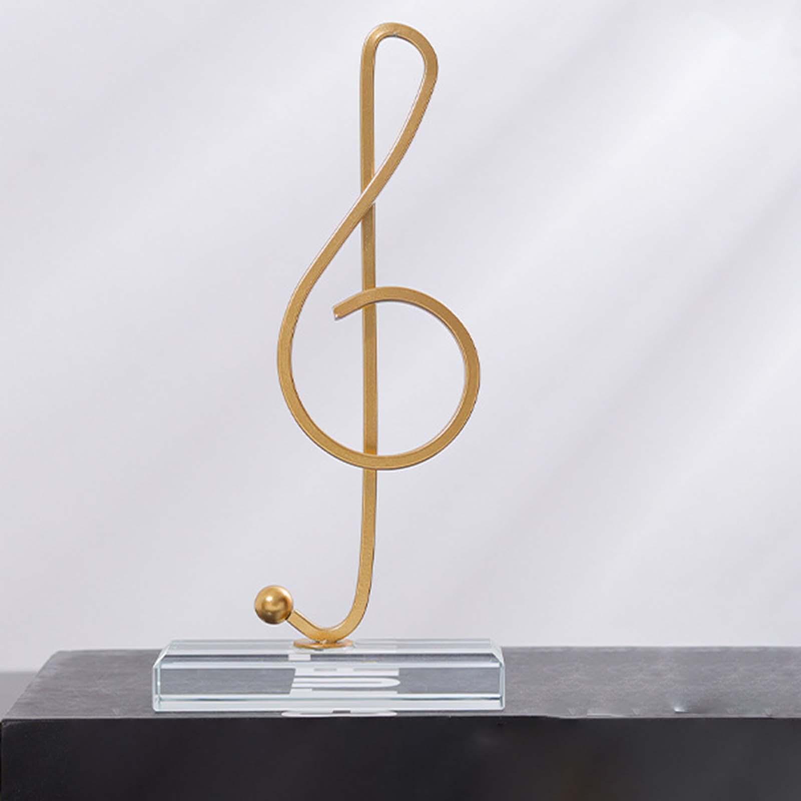 Music Note Figurines Metal Statues Musical Sculptures Treble 12x23.5cm