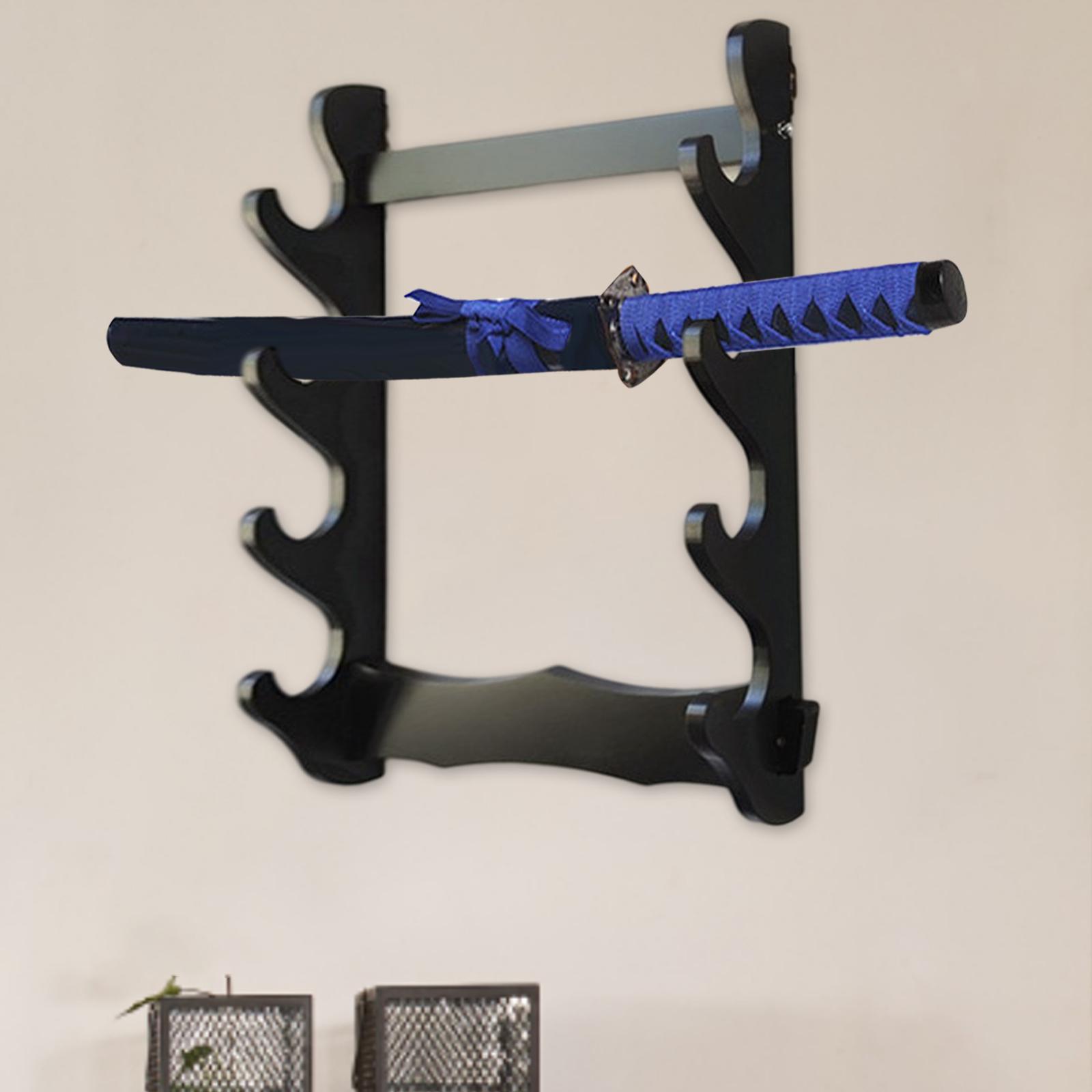 Sword Stand Rack Katana Support Display Hanger Wall Mount Holder Storage 4 Tiers 35x51cm