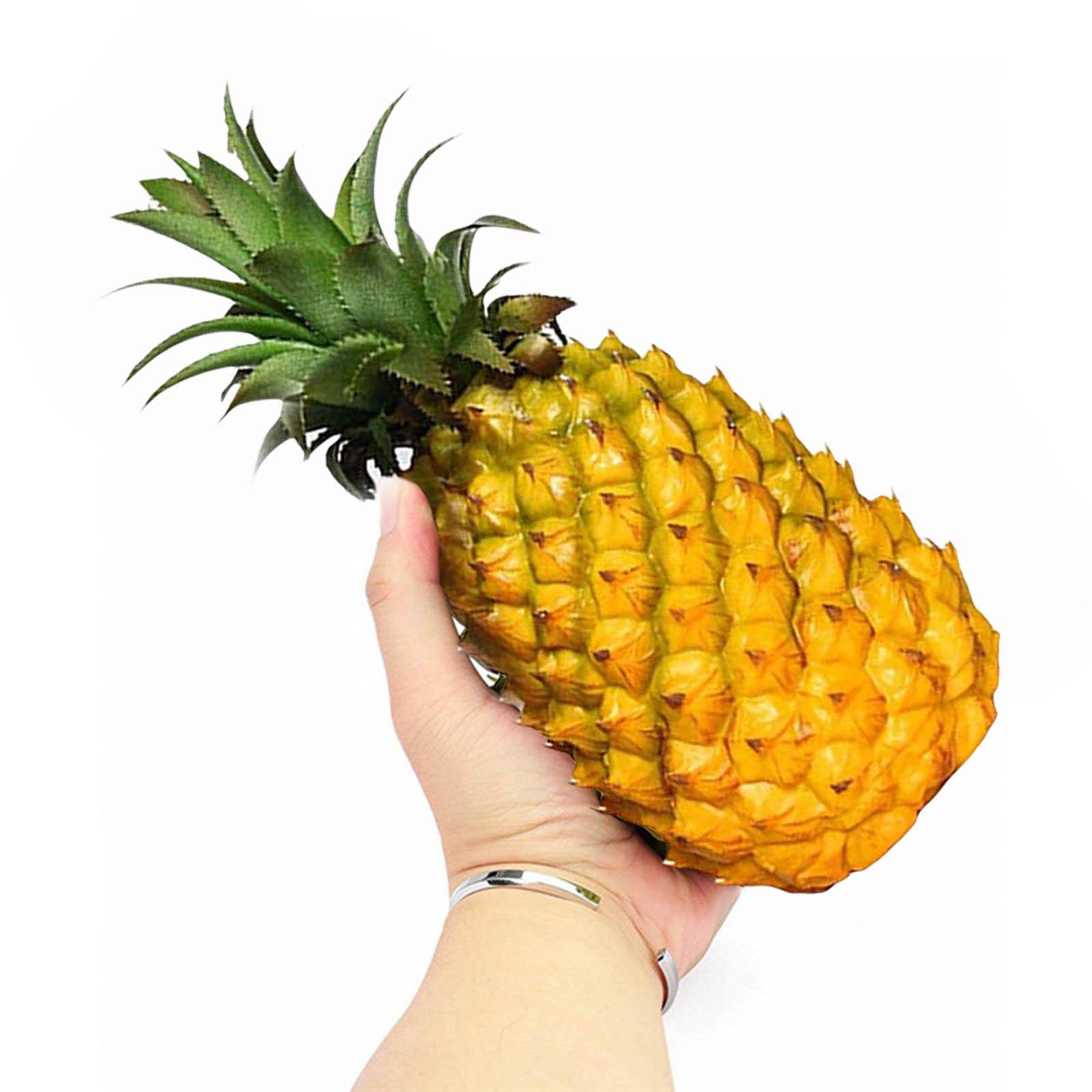 Modern Artificial Pineapple Fake Fruit Figurine Plant Decor Yellow 21x8cm