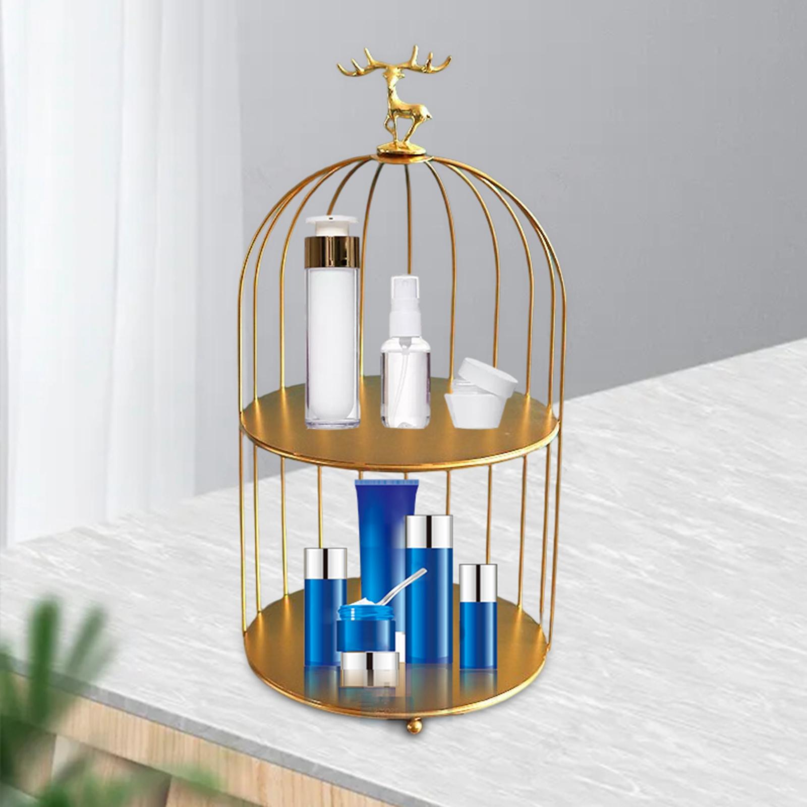 Cosmetic Storage Rack Holder Vanity Tray Makeup Perfume Organizer Shelf 2 Tiers