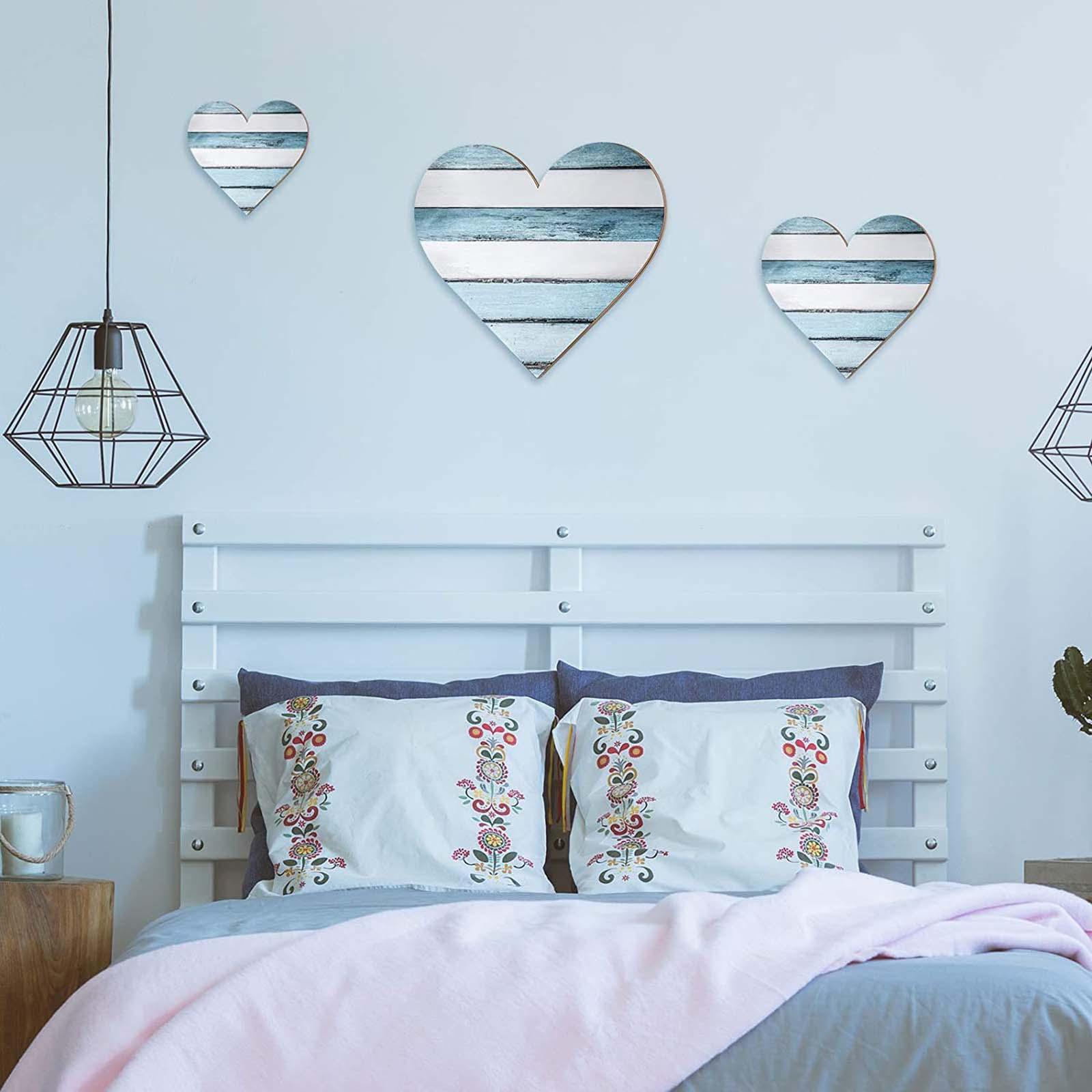 Heart Shaped Wall Pendant Innovative for Restaurant Bedroom Living Room Blue