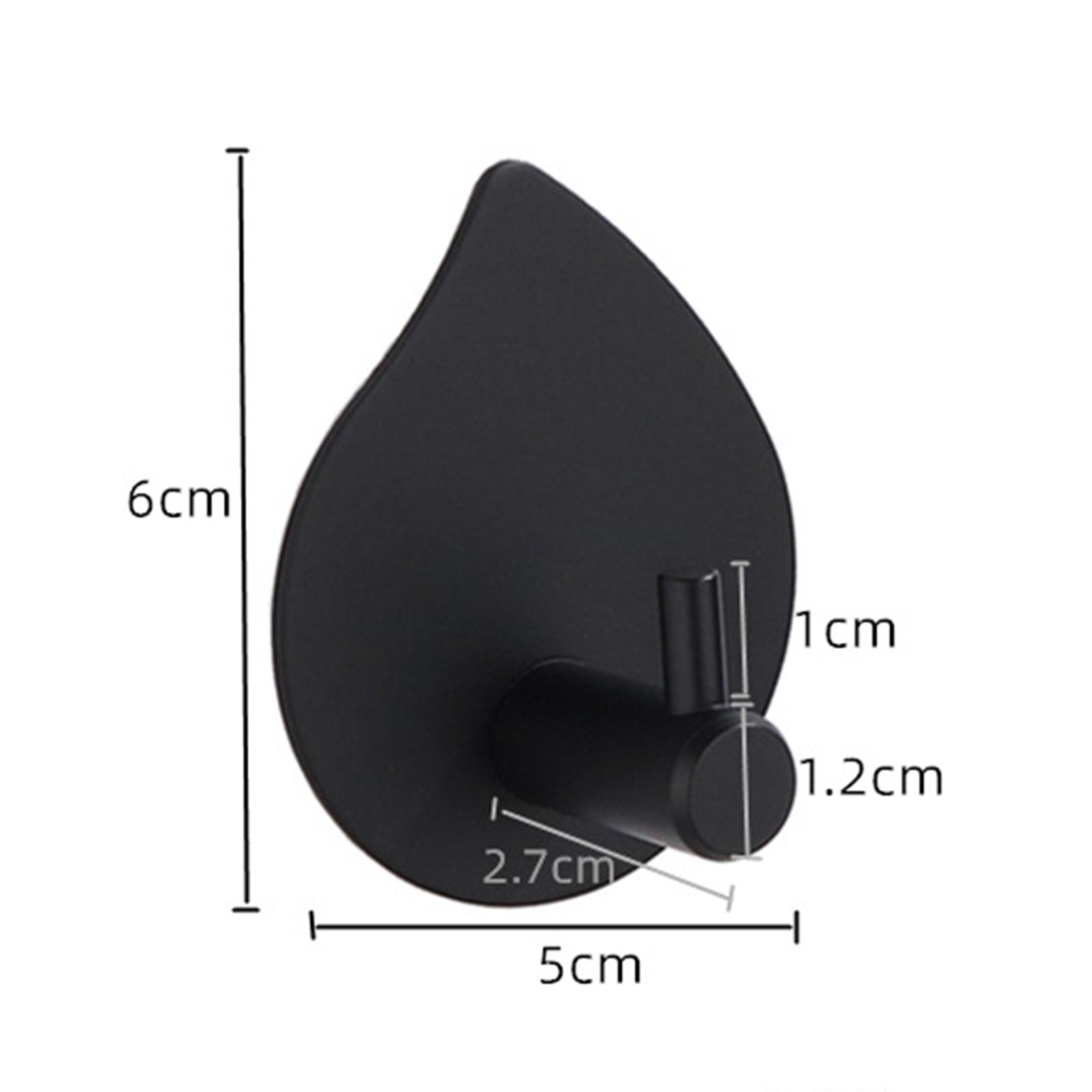 8x Silver&Black Towel Holder Hooks Self adhesive No Drilling Stainless Steel