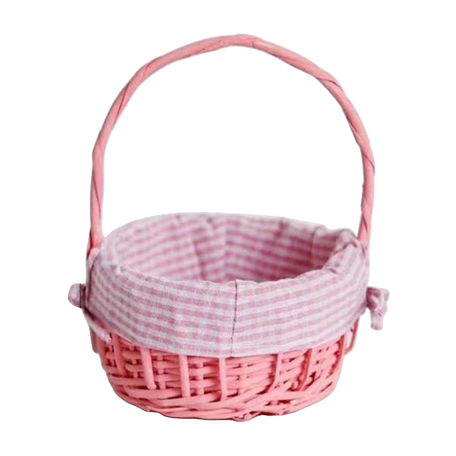 Wicker Woven Basket Flower Arrangement Basket Premium Natural for Wedding Pink