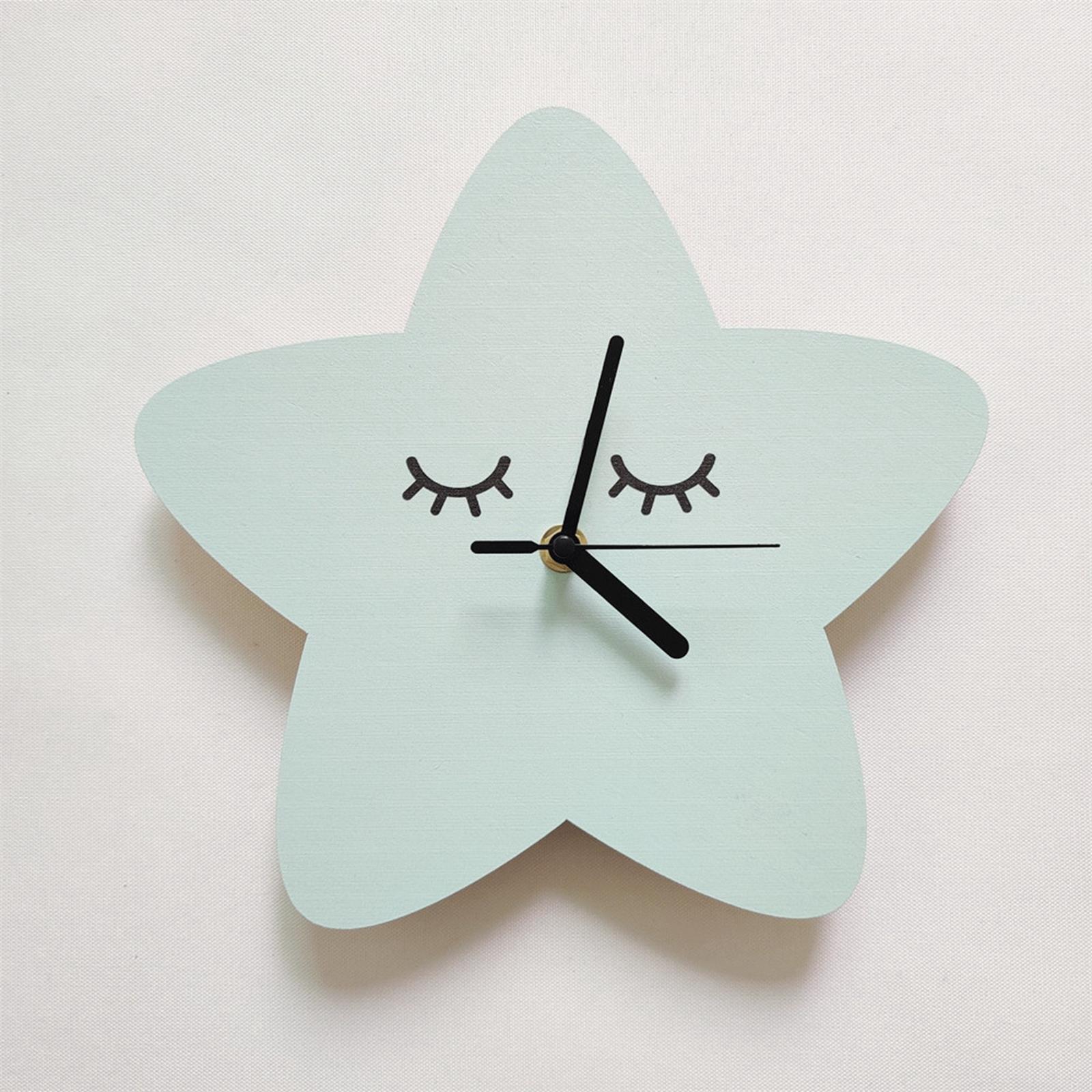 Cute Wall Clock Kids Home Birthday Children Silent Playroom  Green 