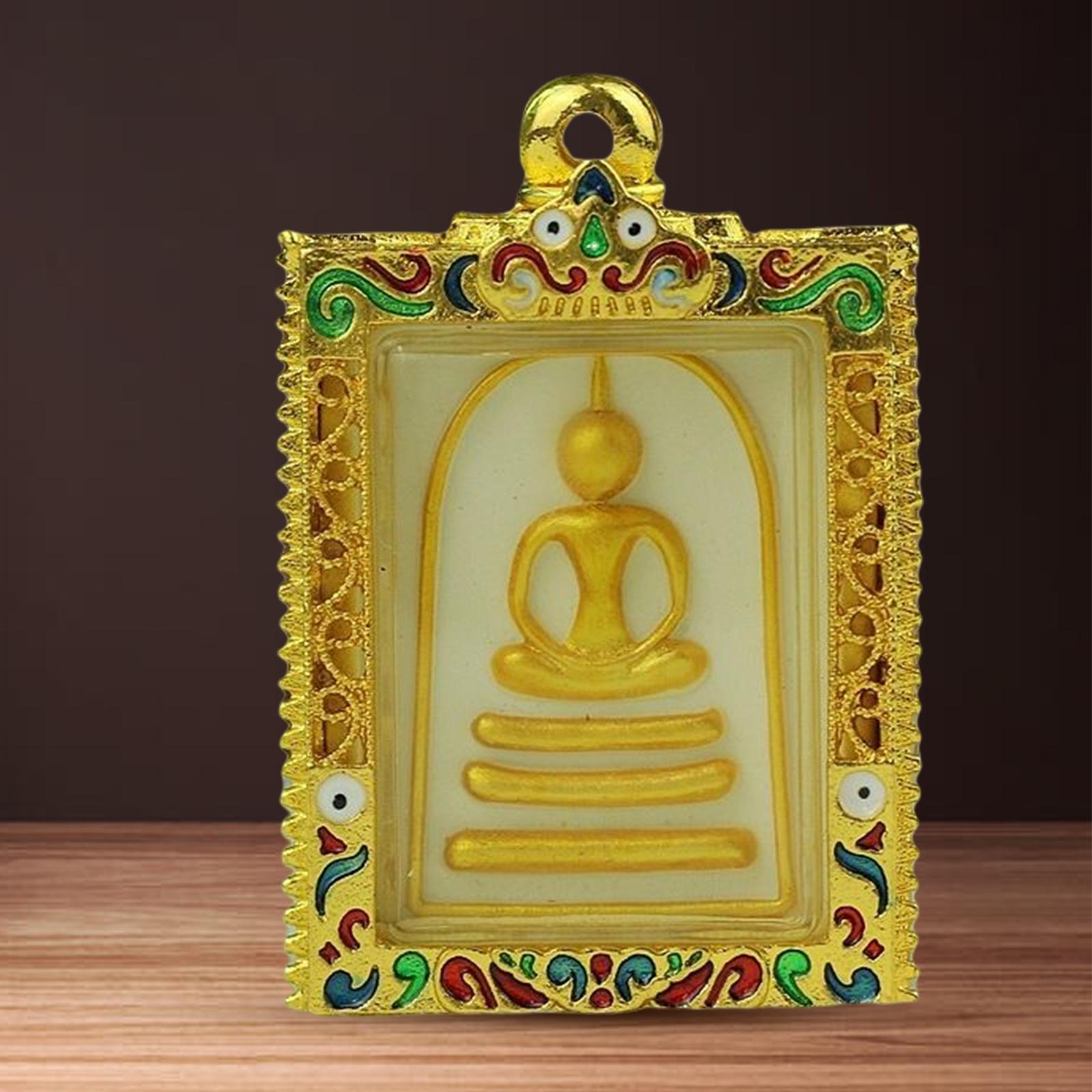 Thai Buddha Amulet Pendant Phra Somdej Buddha Gift Thailand Gold Painted