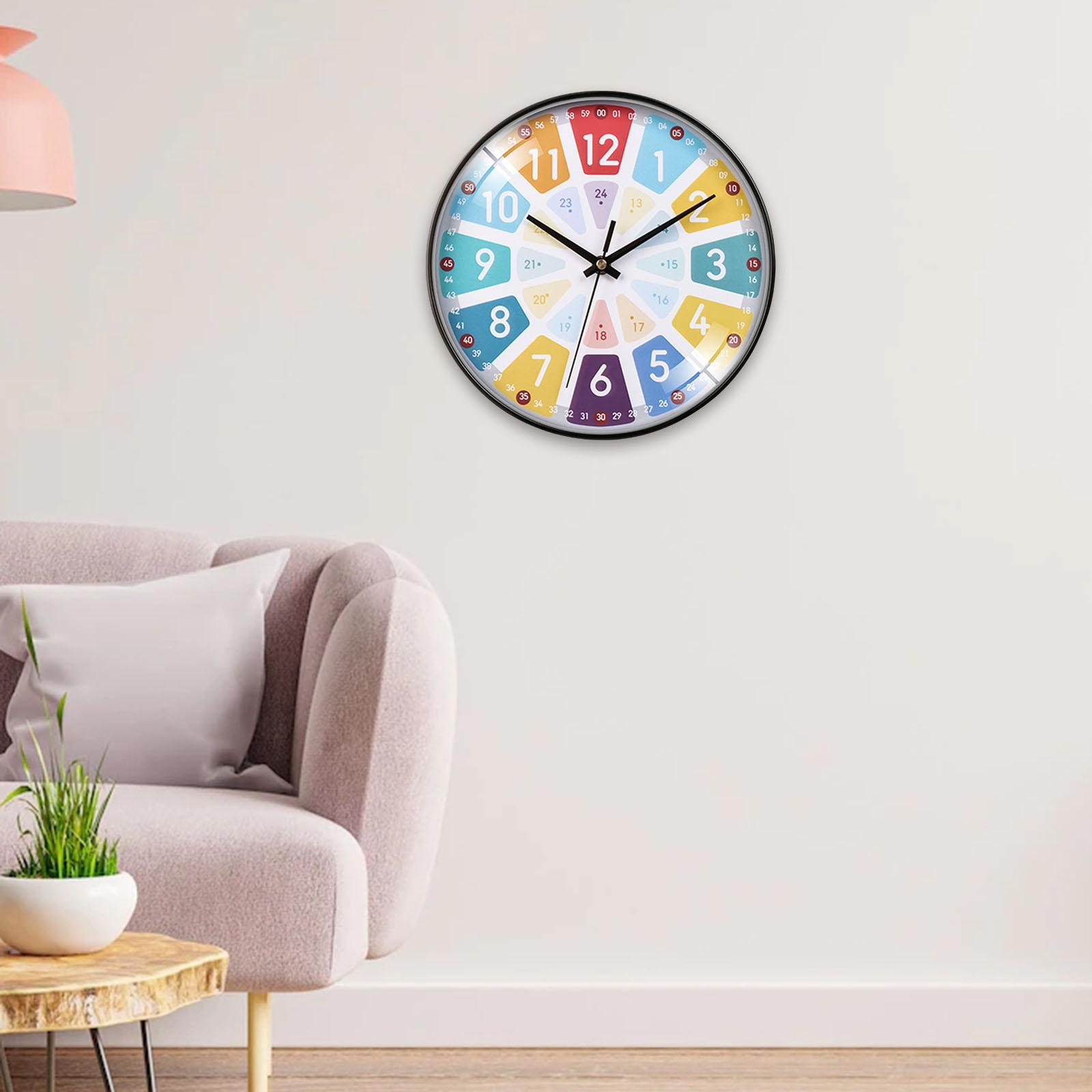 Kids Wall Clock Silent Non Ticking Kids Learning Living Room Home B