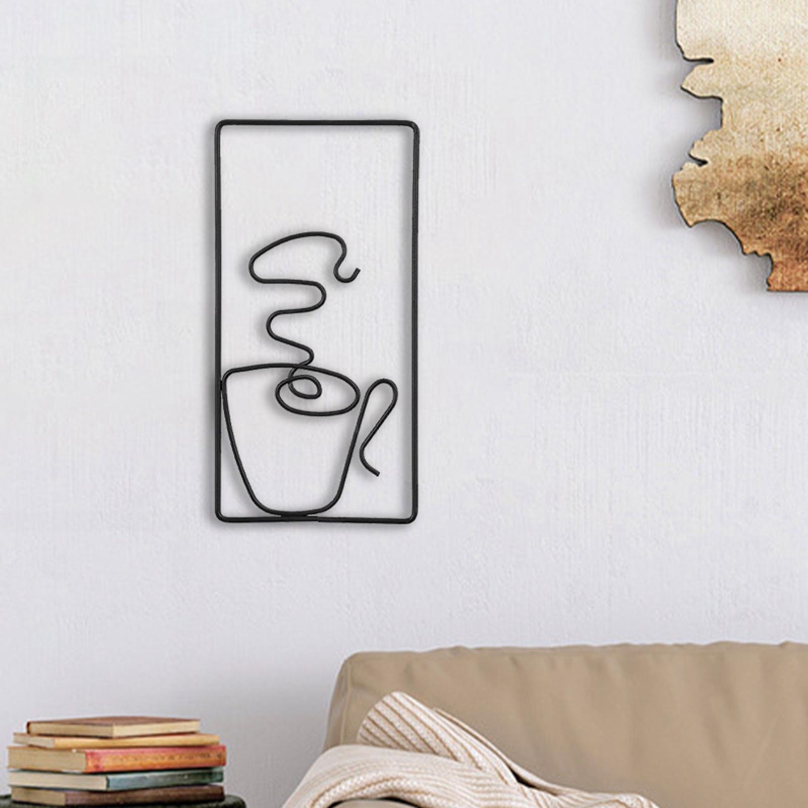 Modern Metal Wall Art Decors Line Wall Sculptures for Office Bedroom style I